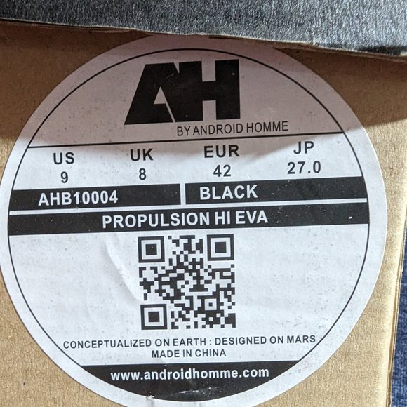 AH By Android Homme Propulsion Hi Eva Mens Black Shoes Luxury Trainers AHB10004 - Picture 13 of 13